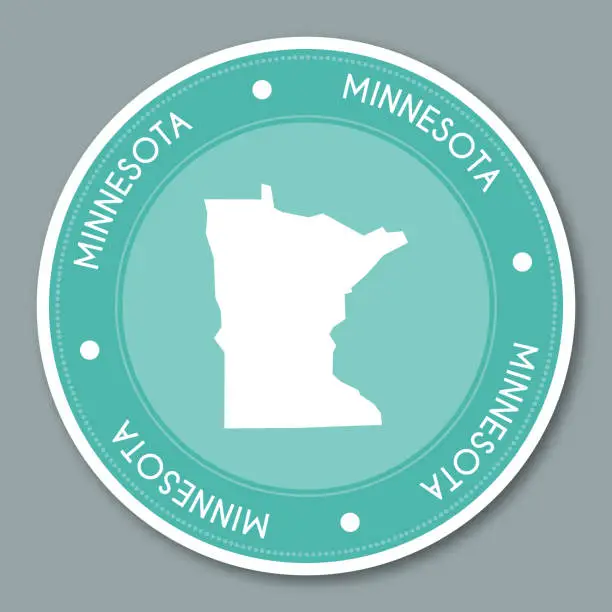 Vector illustration of Minnesota label flat sticker design.