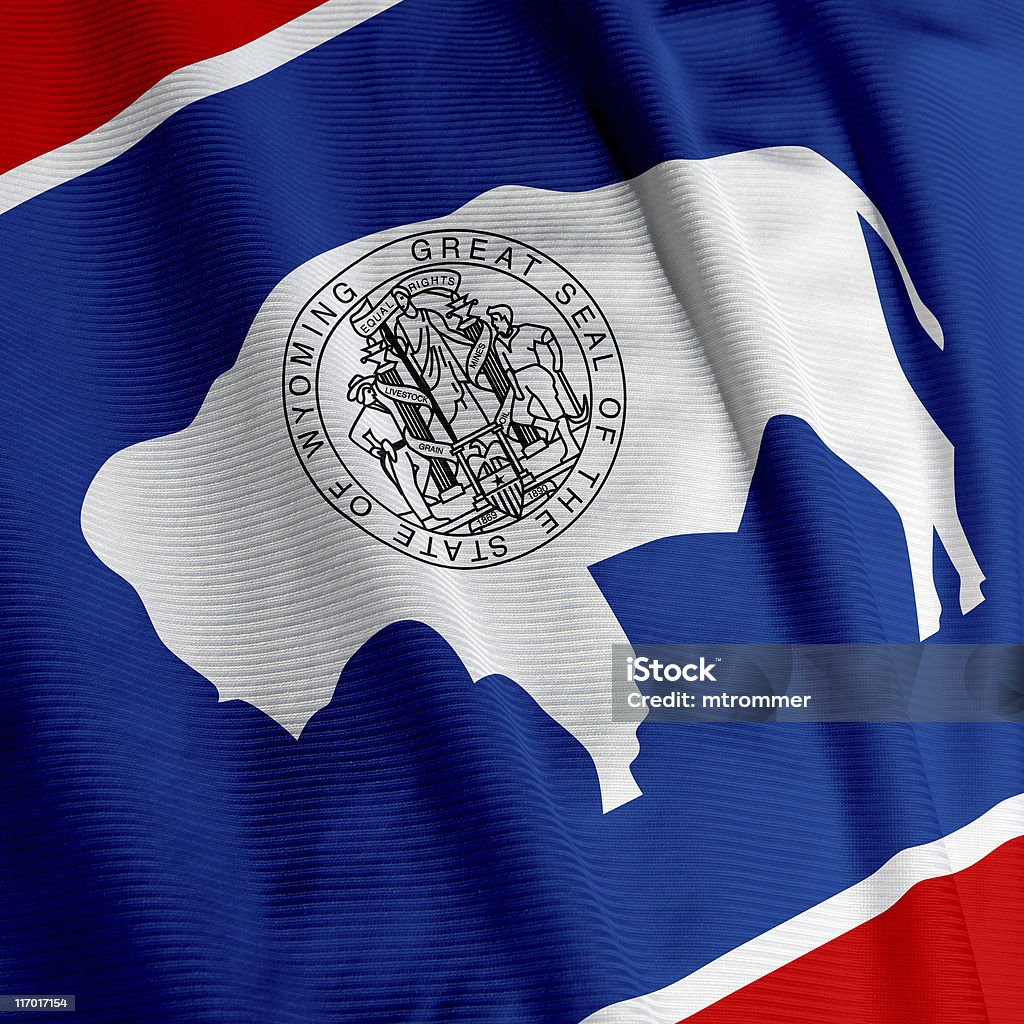 Wyoming Flagge, Nahaufnahme - Lizenzfrei Farbbild Stock-Foto