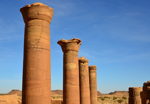 Great Enclosure, Musawwarat es-Sufra temple complex, Sudan - UNESCO World Heritage Site - columns in temple 100