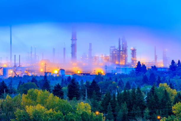 Oil refinery in Edmonton Alberta, Canada