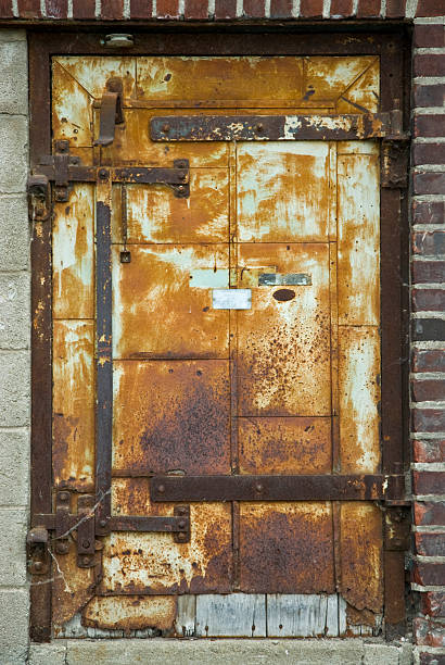 Rusty Old Door Old Grunge Door crud stock pictures, royalty-free photos & images