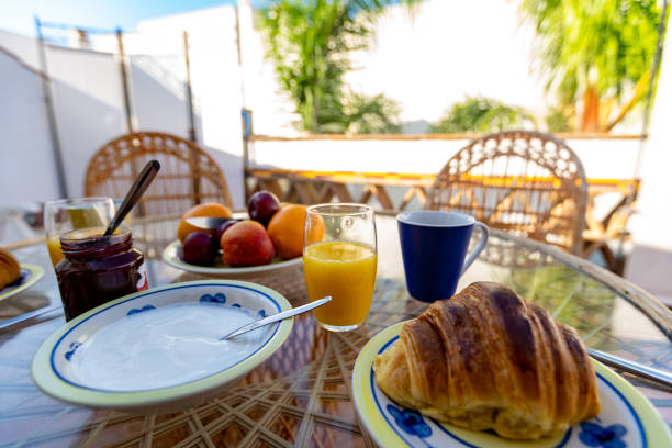 istock Breakfast table lovely decorated with beautiful view in Portugal 1170178043