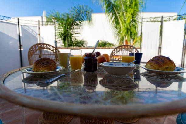 istock Breakfast table lovely decorated with beautiful view in Portugal 1170180132