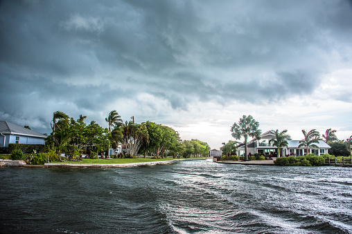 cloudy overcast sky with rain