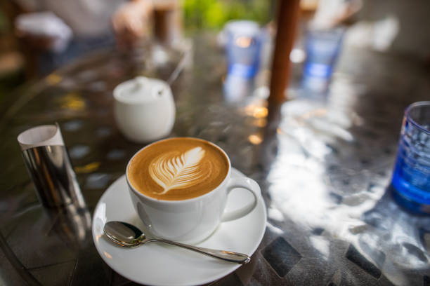 Coffee break at outdoor cafe