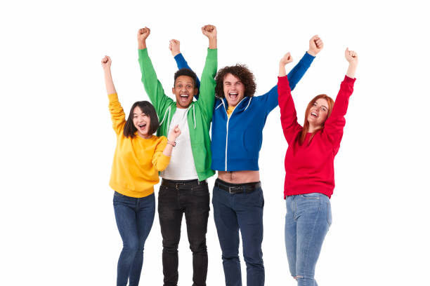 istock Multiracial friends celebrating victory 1170192959