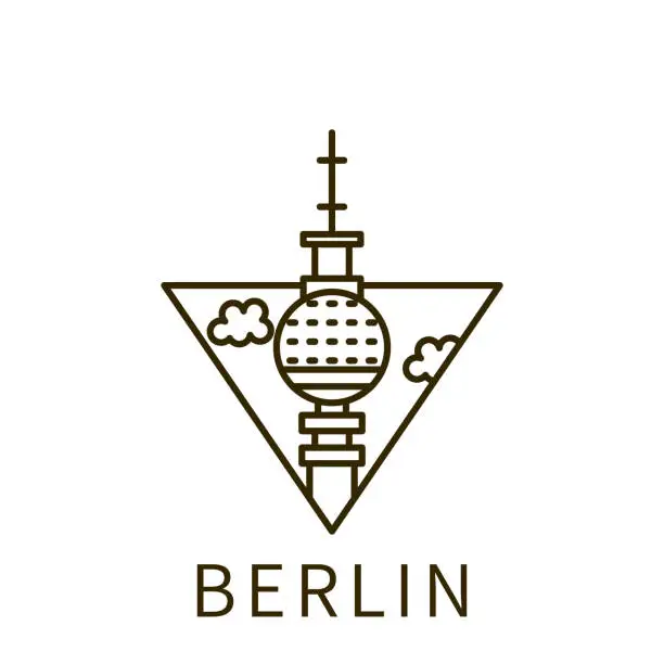 Vector illustration of Berlin icon. Element of city in triangle icon