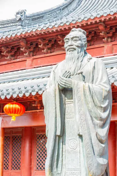Confucius statue. Located in Fuzi Miao (Confucian Temple), Nanjing, Jiangsu, China.