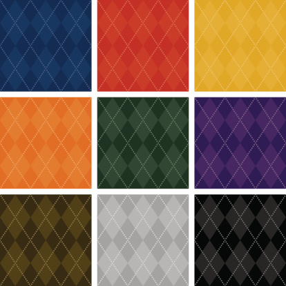 A seamless argyle pattern in 9 solid and basic colors.