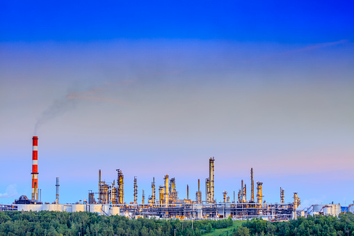 Oil refinery in Edmonton Alberta, Canada