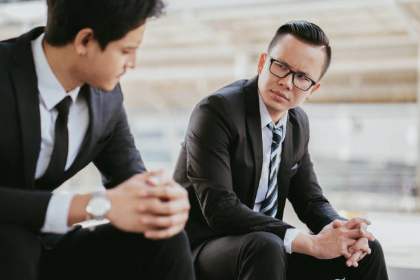 istock Concept Burnout Syndrome. Businessman feels uncomfortable working. Which is caused by stress, accumulated from unsuccessful work And less resting body. Consult a specialist psychiatrist. 1170209233