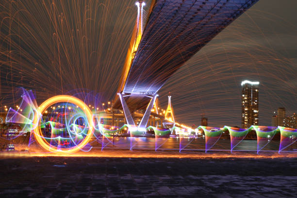 istock Lightpainting under the bridge, Thailand 1170210441
