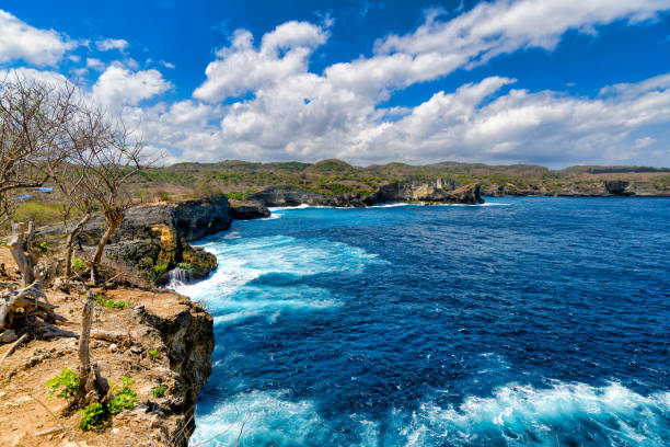 Broken beach, Nusa Penida ,Indonesia. Rock coastline