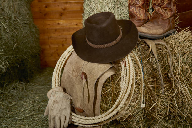 istock Cowboy Hat, Gloves, Boots and Rope 1170216577