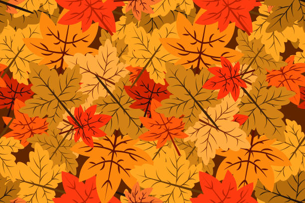 illustrazioni stock, clip art, cartoni animati e icone di tendenza di modello autunnale senza cuciture - autumn leaf falling backgrounds