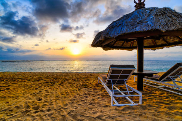 istock Dramatic surise landscape with clouds on the Nusa Dua beach in Bali 1170220167