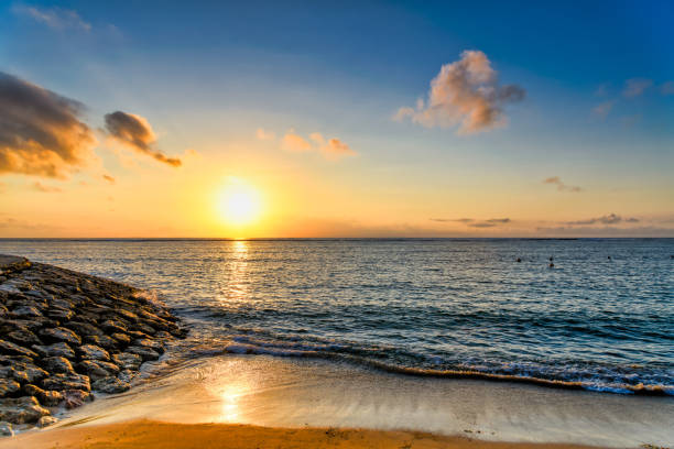 istock Dramatic surise landscape with clouds on the Nusa Dua beach in Bali 1170220186