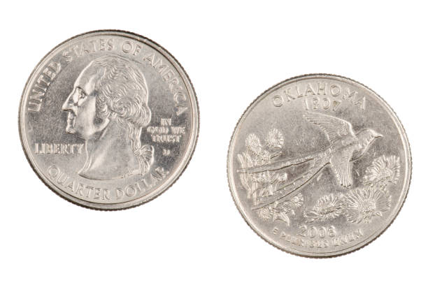 istock Oklahoma 2008d State Commemorative Quarter isolated on a white background 1170221159