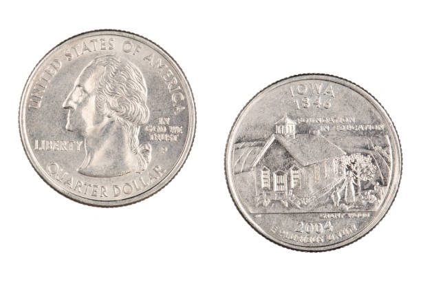 istock Iowa 2004p State Commemorative Quarter isolated on a white background 1170221256