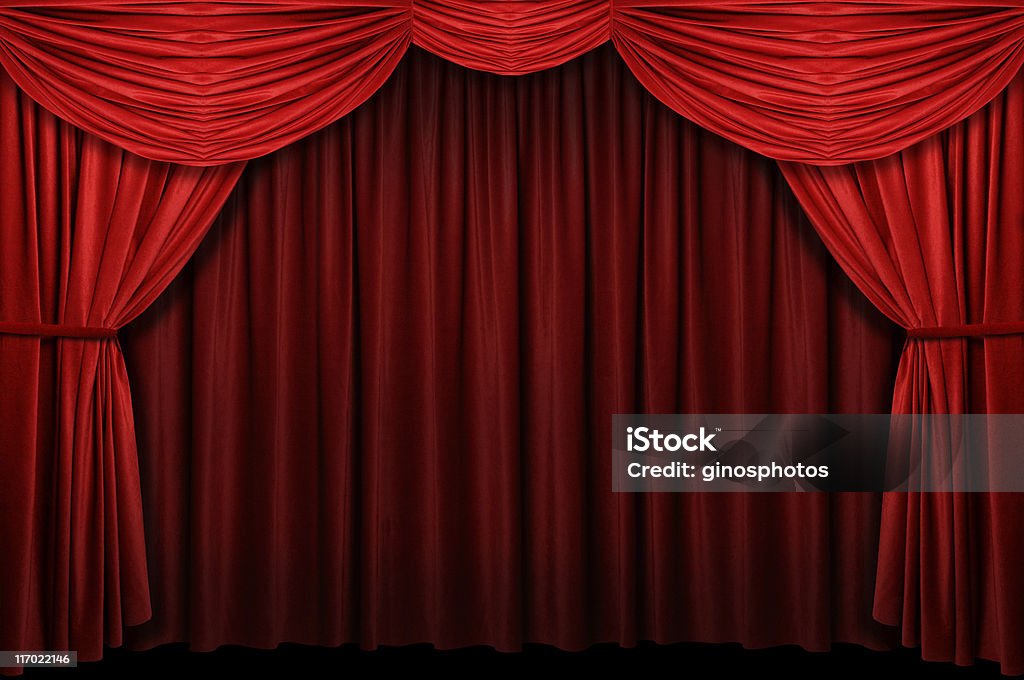 Red Stage Curtain Red stage curtain with arch entrance Arts Culture and Entertainment Stock Photo