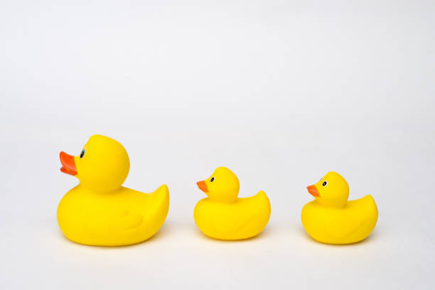 istock Yellow rubber duck isolated on white background 1170222067