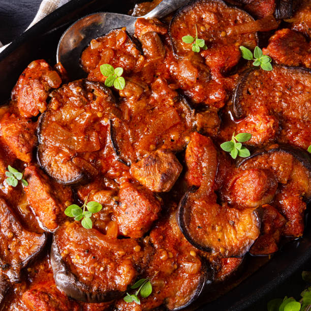 istock arni me melitzanes - stewed lamb with eggplant 1170222882