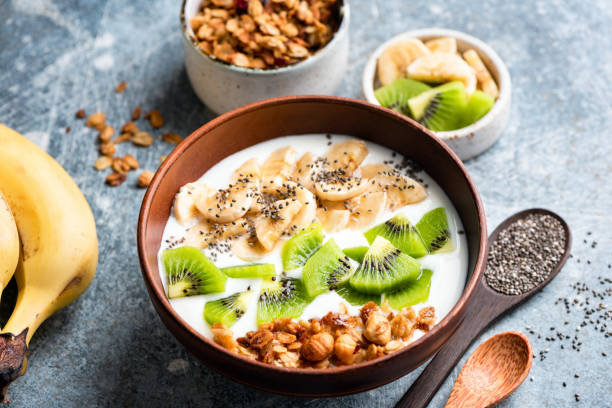 istock Fruit granola yogurt bowl with chia seeds 1170224320