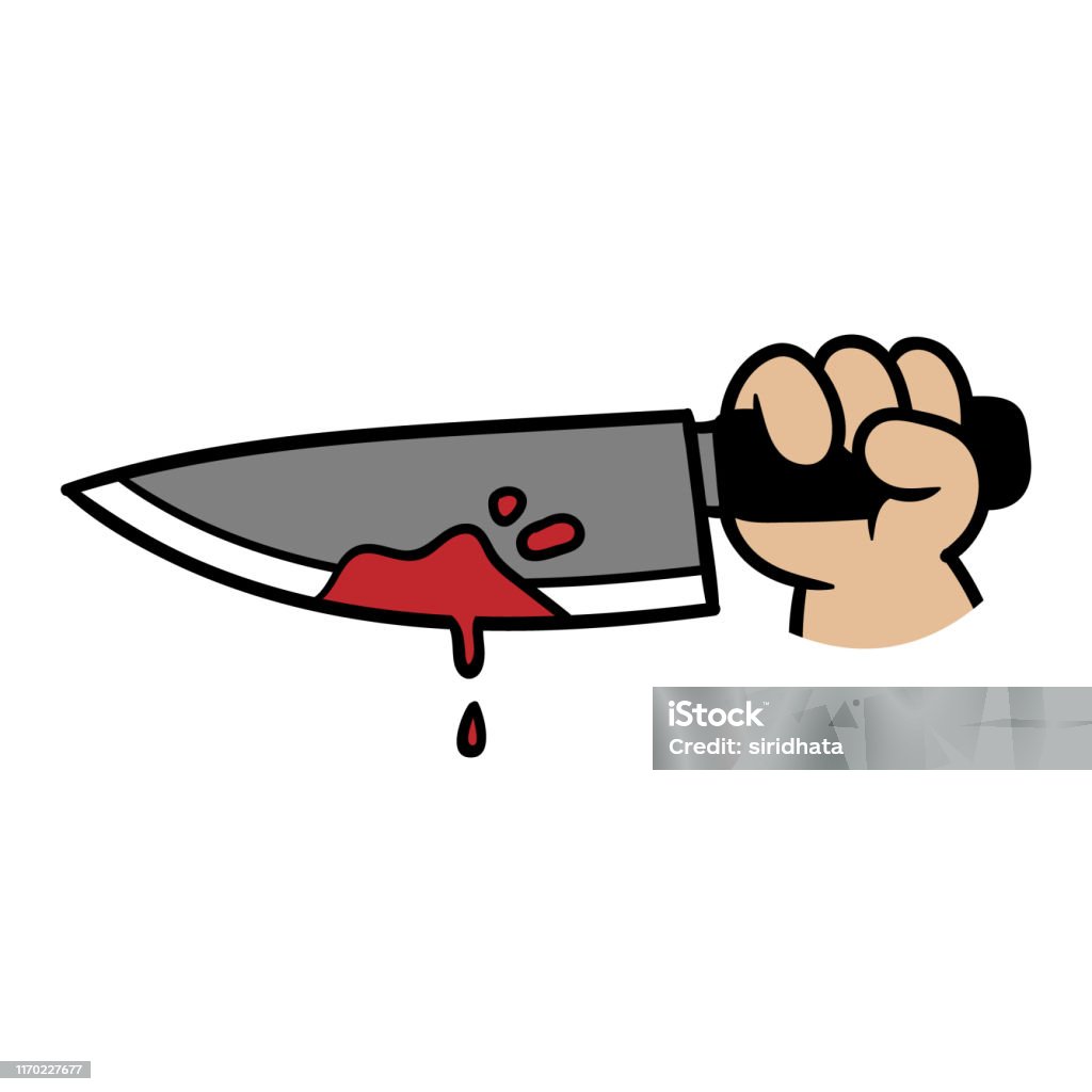 Ilustración de Mano De Dibujos Animados Sosteniendo Un Cuchillo Sangriento  y más Vectores Libres de Derechos de Cuchillo - Arma - iStock