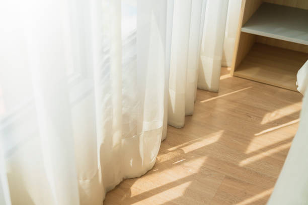 istock soft brown curtain with morning light from window bedroom background 1170228129