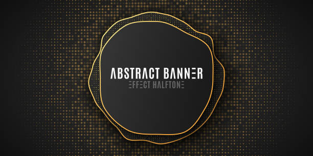 ilustrações de stock, clip art, desenhos animados e ícones de abstract modern geometric banner. liquid design. wave shapes with golden glitter. halftone effect. cover for your project. vector illustration. eps 10 - backgrounds light wave pattern waving