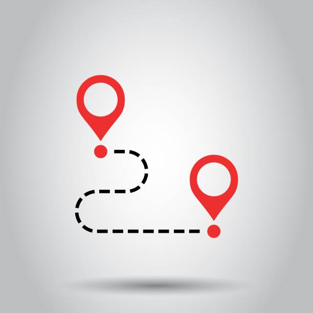 istock Move location icon in flat style. Pin gps vector illustration on isolated background. Navigation business concept. 1170234358