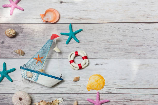 istock Top view of marine decoration 1170235064