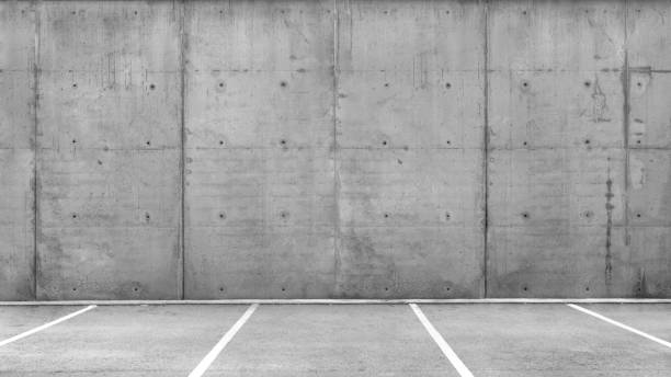 Parking Lots in a an Empty Garage stock photo