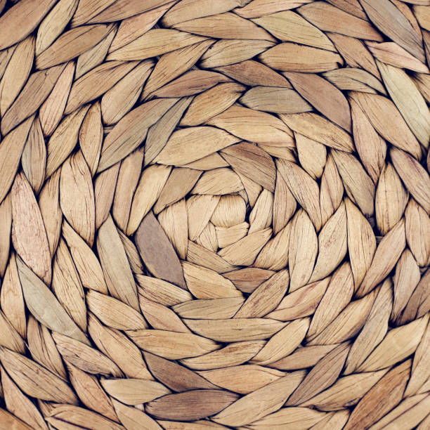istock Handmade Wicker placemat made from water hyacinth. 1170247314