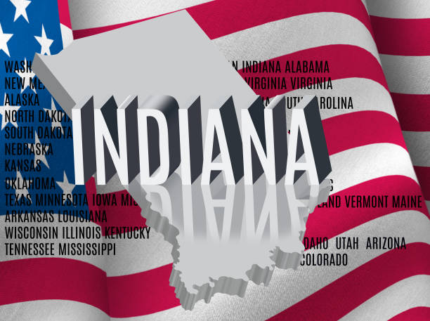 istock Indiana inscription on American flag background 1170247511