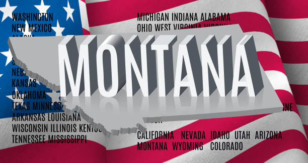 istock Montana inscription on American flag background 1170247550