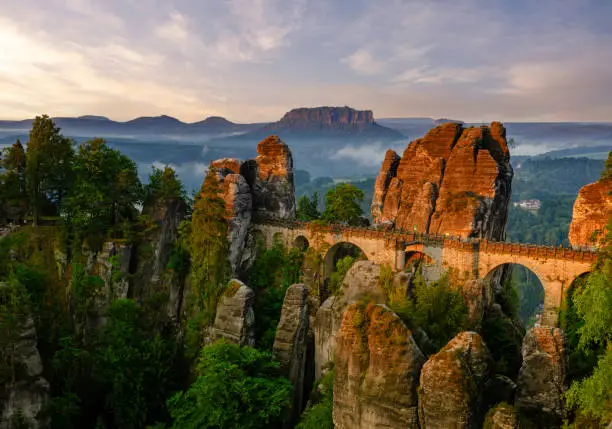 The Bastei bridge, Saxon Switzerland National Park, Germany