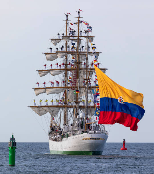 PORT WARNEMÜNDE, GERMANY - AUGUST 11: Sail training vessel \