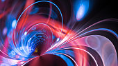 Infinity colorful glowing bipolar curves abstract background