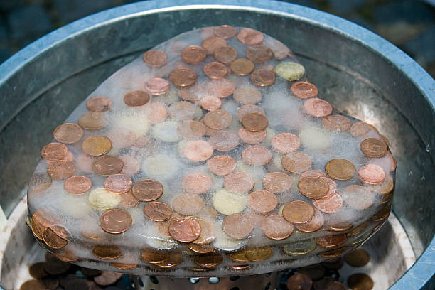 wedding-eve gift for a young couple, frozen, heart shaped euro coins