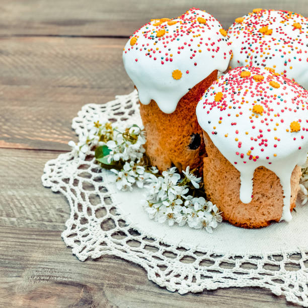 istock Happy Easter cake with sprinkles on white glaze. 1170261102