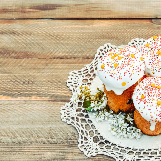 istock Happy Easter cake with sprinkles on white glaze. 1170261172