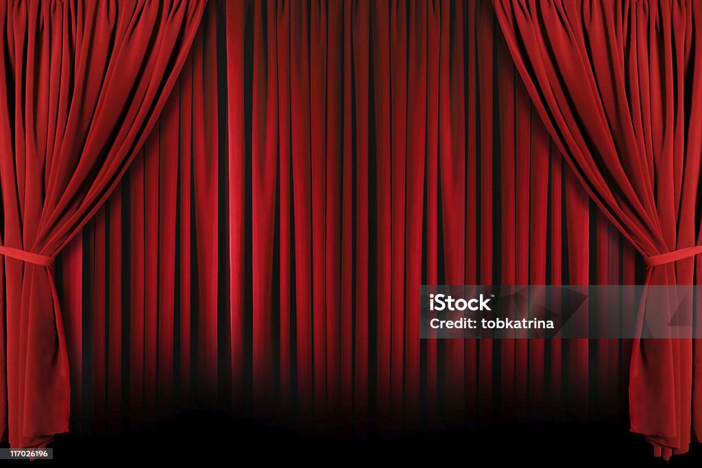 Semplice rosso Teatro tende - Foto stock royalty-free di Tenda