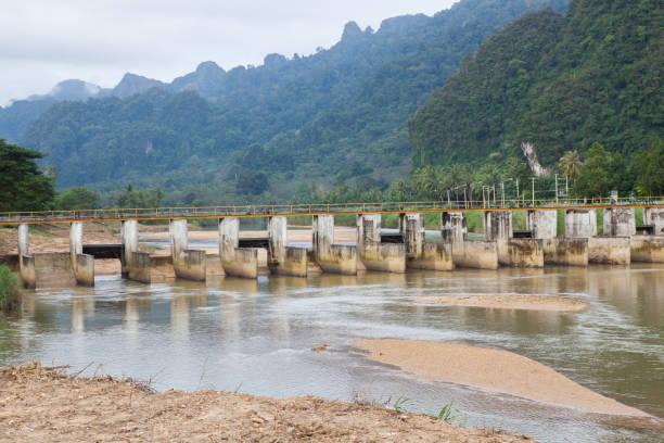 istock Water lift gate,small dam, Irrigation dam in Thailand 1170262918