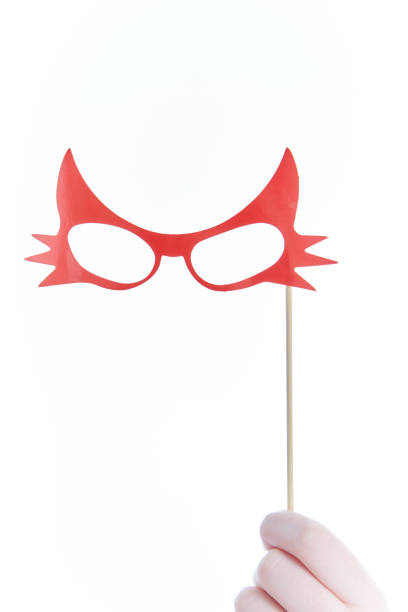 istock Party  mask or prop of red eyeglasses on handle 1170263663