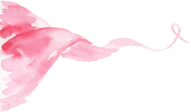 ilustraciones, imágenes clip art, dibujos animados e iconos de stock de remolinos rosas fluyen - cinta contra el cáncer de mama ilustraciones