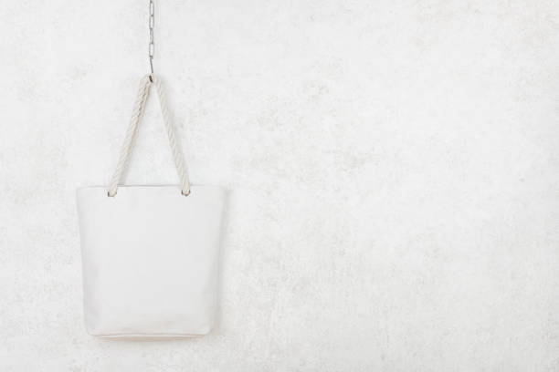 Fabric bag mockup blank template isolated on abstract gray background