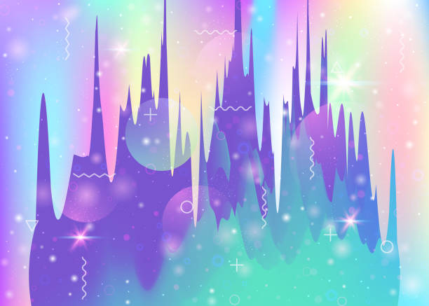 istock Future landscape with holographic cosmos and abstract universe b 1170274161