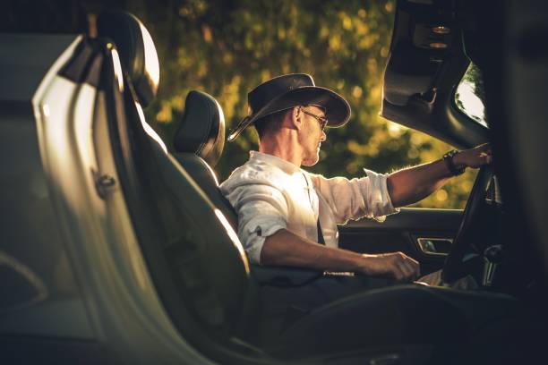 istock Cowboy Convertible Car Drive 1170274191