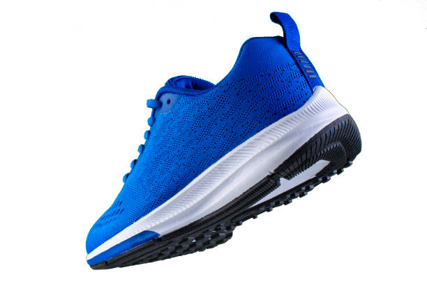 istock Sneakers. Blue sport shoes side view 1170274901